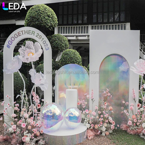 LEDA Wedding Arch Panel <b>Backdrops</b> Event Decor Acrylic white <b>Backdrop</b> <b>Stand</b> for Birthday Party - Product Image 1