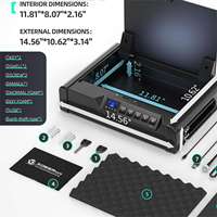 Biometrischer Handfeuerwaffen-Tresor mit Fingerabdruck-Schloss und digitalem Passwort für Zuhause, Nachttisch und Auto