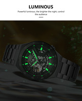 CURREN 8486 Nouvelle montre automatique étanche pour homme, grand modèle, lumineuse, élégante, mécanique, cadran squeletté unique, bracelet en métal