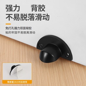 Butée de porte magnétique en acier inoxydable à fixation au sol, design minimaliste pour salle de bain, installation facile - Product Image 5