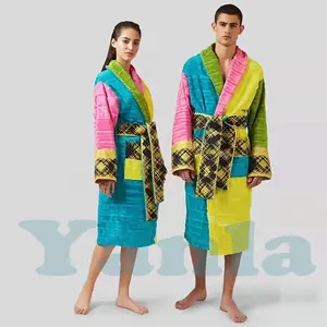 coton serviette kimono peignoir femmes Suppliers-Peignoir de luxe en peluche pour femmes et hommes, vêtement confortable, de marque célèbre, en coton, nouvelle collection 2022