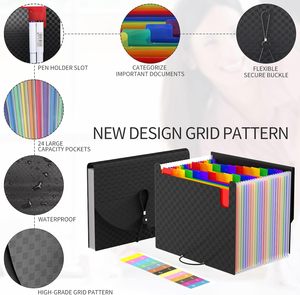 Quản lý tập tin mở rộng 24 túi, gấp hộp lưu trữ hóa đơn có kích thước thư, giá đỡ tập tin ánh sáng. - Product Image 3