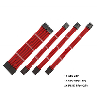 Kit de câbles d'extension ATX de base 30x30cm, connecteurs pour alimentation CPU, fil à manche 24 broches, 8 broches, 6 + 2 broches, 4 + 4 broches