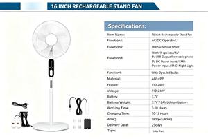 Nouveaux ventilateurs solaires rechargeables pour voiture et maison, ventilateur tour sur pied à deux niveaux - Product Image 6