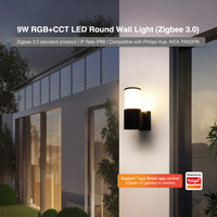 Milight Miboxer 9w Rgb + cct Led Applique Murale Ronde (zigbee 3.0) Ip66 Dc24v Avec Application Contrôlée Directement