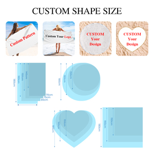 منشفة شاطئ قطنية مطبوعة سريعة الجفاف مخصصة بتقنية التسامي من الألياف الدقيقة والبلاستيك المعاد تدويره، خالية من الرمل، مع شعار - عرض خاص - Product Image 6