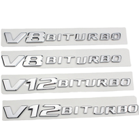 Emblème 3D ABS auto-adhésif à usage unique V8 V12 BITURBO pour ailes de voiture, accessoires C E S GLE, autocollant de modification de voiture, coffre arrière