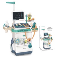 Nouveau Kit Médical de Jeu KK : Ensemble Éducatif en Plastique pour Jeu de Rôle de Docteur avec Électrocardiographe et Chariot d'Injection Double