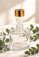 Bouteilles vides rondes en verre pour diffuseur d'aromathérapie avec tiges, vase à parfum, décoration d'intérieur, conteneur d'huile essentielle et de parfum