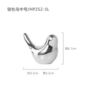 Nordique maison Statue salon chambre bureau Table <span class=keywords><strong>d</strong></span>écor 4 tailles doré céramique oiseau Figurine ornement - Product Image 6