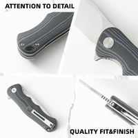 Couteau de poche pliant en acier D2 avec manche G10, couteau de survie pour le camping, la randonnée, le travail quotidien, logo personnalisé