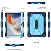 Étui robuste pour tablette Samsung Galaxy Tab S12 Plus 12,4 pouces avec rotation à 360° °   Housse de protection avec sangle de maintien rotative