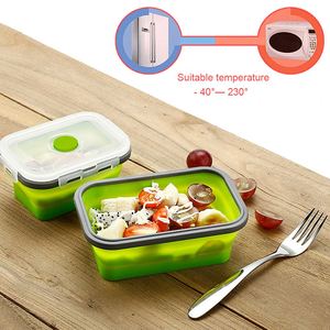 4pcs/set Silicone <b>Lunch</b> <b>Box</b> Collapsible Portable <b>Box</b> Bowl <b>Bento</b> Boxes Folding Food Container 350/500/800/1200ml Eco-Friendly - Product Image 6