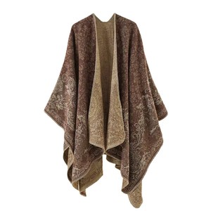 Poncho Suave y Acogedor para Mujer con Estampado Tie-Dye, Diseño Abierto, Dobladillo Asimétrico Drapeado, Tipo Capa, Chal o Bufanda, Ideal para Descansar y Uso Exterior - Product Image 2