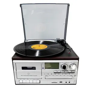 Máy Ghi Âm Vinyl Thông Quan Miễn Phí CE Với Đầu Đĩa CD Máy Ghi Âm Băng Cassette Và Máy Phát Thanh USB SD FM