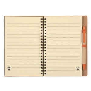 Carnet spirale promotionnel A5, bloc-notes pratique en papier kraft avec couverture en cuir et impression de logo pour événements et cadeaux - Product Image 3