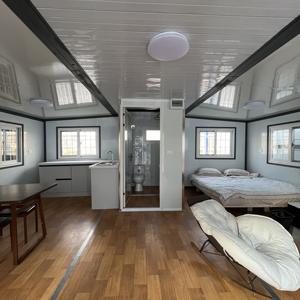 <span class=keywords><strong>Maison</strong></span> préfabriquée 2 chambres, maisons modulaires préfabriquées, <span class=keywords><strong>maison</strong></span> conteneur extensible de 20 pieds, mini-maisons avec cuisine et salle de bain - Product Image 1