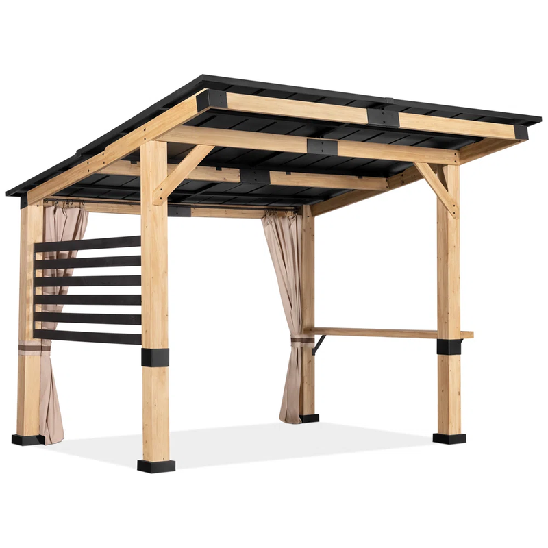 Aluminum Roof Wooden Pergola Outdoor Gazebo