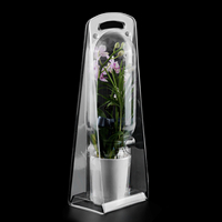 Logo personnalisé petits conteneurs de stockage en plastique transparent plante emballage à clapet boîte-cadeau de fleur de rose