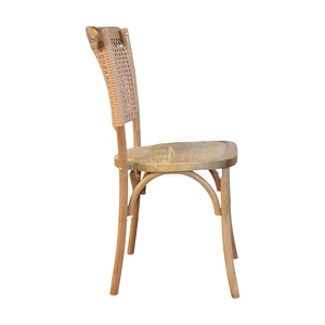Silla Nórdica Retro de Madera Maciza con Gel Antideslizante, Patas Silenciosas y Respaldo de Ratán para Hogar, Comedor, Balcón o Villa - Product Image 1