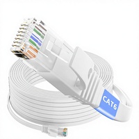 Cable Ethernet Cat6 de Alta Velocidad, Cable de Conexión RJ45 Plano, Cable de Red LAN UTP Negro, Cable de Comunicación de Datos de 1000 Mbps para Router y PC