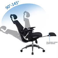 Fauteuil de bureau ergonomique moderne JR RACING avec appuie-tête réglable et dossier inclinable en maille, chaise de bureau informatique ajustable