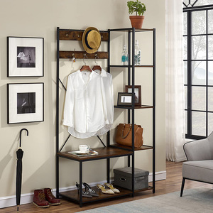 Floor-standing clothes <b>rack</b>, simple coat <b>rack</b> for bedroom, hanging clothes <b>rack</b>, standing clothes <b>rack</b>, storage <b>shelf</b>, - Product Image 1