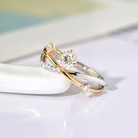 Bague en or blanc massif 18 carats « Fée Céleste Étoile Orbitale » avec diamant de laboratoire 1 carat pour femme – Fiançailles, Anniversaire, Porte-bonheur