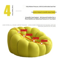 Fauteuil bulle moderne avec ottoman, fauteuil d'appoint pivotant capitonné, canapé de sol en tissu maillé pour salon et chambre