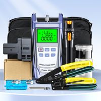 Kit d'outils de raccordement à froid pour fibre optique (Modèle Ali Set) avec étui de fusion, pince Miller, puissancemètre optique et stylo de test à lumière rouge