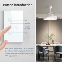 Commutateur de lampe de ventilateur de plafond intelligent Wifi Tuya avec commande vocale d'application à réglage de vitesse et intégration Alexa Google Home Zigbee Network