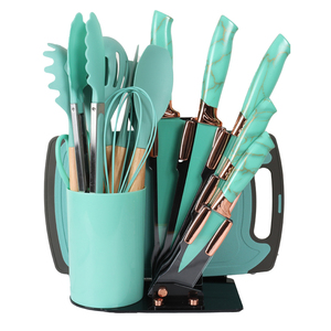 جودة عالية الفولاذ المقاوم للصدأ 19 قطعة مجموعة أدوات المطبخ المنزلية المهنية أواني المطبخ متعددة الأغراض سكين مستدام - Product Image 4