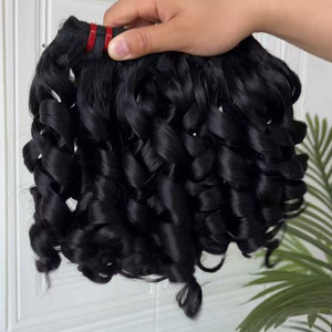 Extensions de cheveux humains vietnamiens bouclés en spirale, luxueux, brillants et rebondissants, tissage de cheveux vierges bruts, super double drawn, noir naturel, 100g - Product Image 2