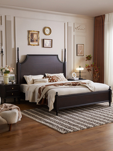 <span class=keywords><strong>Letto</strong></span> Matrimoniale in Legno Massello Stile Retrò Americano, Design Moderno 1,8m, <span class=keywords><strong>Letto</strong></span> Matrimoniale Francese Antico 1,5m per Camera da <span class=keywords><strong>Letto</strong></span> Principale - Product Image 5