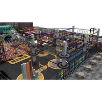 Parc de trampolines et parcours d'obstacles Ninja Warrior de 2000 m² pour enfants, équipement de sport commercial intérieur de grande taille de style américain