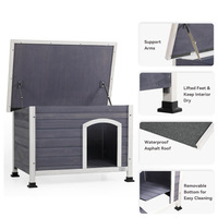 Chenil pour chien en bois massif pour l'extérieur, imperméable et résistant au soleil, motif animal, utilisation en salon, pour petites races