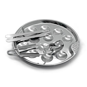 <span class=keywords><strong>12</strong></span> <span class=keywords><strong>trous</strong></span> bol d'escargot en acier inoxydable plaque d'escargot poêle d'escargot antiadhésif pour Restaurant hôtel maison cuisine gril - Product Image 3