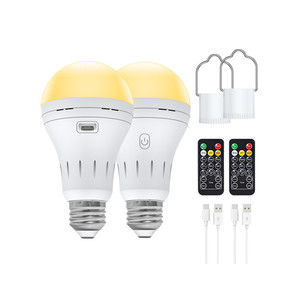 4-Pack Rechargeable Emergency Light Bulbs - 60W Equivalent 800 Lumens With Battery Backup