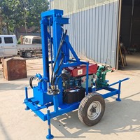 Foreuse mobile pour puits d'eau montée sur remorque, machine de forage de puits pour utilisation sur le terrain