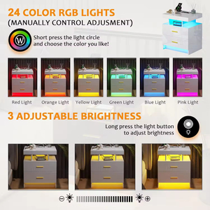 Новая умная современная прикроватная тумба с двумя ящиками, зарядкой, хранением, в стиле лайт-люкс, многофункциональная, для отелей и дома, высококачественная мебель - Product Image 3