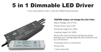 Transformateur LED Dimmable TRIAC 0/1-10V DC12V 24V 36V 48V, étanche IP67, certifié UL