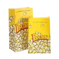 Sac d'emballage alimentaire jetable et recyclable à fond carré avec logo personnalisé, pour popcorn, snacks, pizza, en papier kraft, résistant à l'huile, pour friandises sucrées