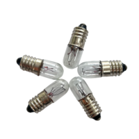 Bombilla Indicadora Miniatura T10X28 E10 con Base Espiral, 6.3V 0.15A, 24V 0.11A, Bombilla Indicadora de Señal Marina