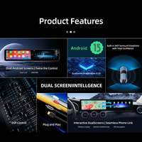 Reproductor de DVD para Auto Doble de 12.8 Pulgadas, Radio Android con Pantalla Táctil, Navegación GPS, Carplay para Mercedes Benz Clase C W204 2013-2015