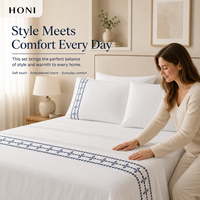 Parure de draps HONI Private Label, style moderne, polyester 100TC, lit double, pour chambre à coucher