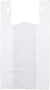 Sac en plastique - Sac T-shirt blanc uni standard 11,5"x6,5"x21,5" 15 microns - 1000 sacs/boîte - Product Image 3