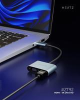 USB C Hub Monitor ganda 4 1 adaptor 4K, untuk Laptop HDMI 1080P VGA kompatibel MacBook Air/Pro untuk Dell XPS Surface iMac 5Gbps 100W