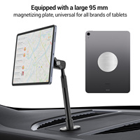 Support de tablette YUNKU K20-1L en alliage d'aluminium plat magnétique robuste, rotatif à 360°, réglable, pour iPad, forte adsorption