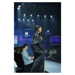 เสื้อแจ็กเก็ตเบลเซอร์ของผู้หญิงสำหรับใส่ทำงานเสื้อแจ็คเก็ตกาแล็คซี่100% โพลีเอสเตอร์ Enzo & LEO - Product Image 5