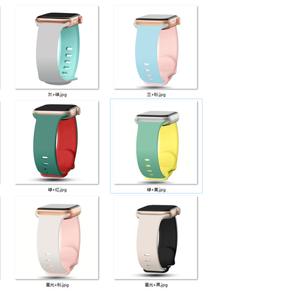 Cinturino in Silicone sportivo bicolore inciso per <span class=keywords><strong>Apple</strong></span> <span class=keywords><strong>Watch</strong></span> Band 38 40 41 <span class=keywords><strong>42</strong></span> 44 45 49 <span class=keywords><strong>Mm</strong></span> per Iwatch Ultra 2 Se 9 8 7 6 donne - Product Image 4